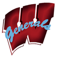 A stylized red 'W' with the word 'Generals' in blue script across it.