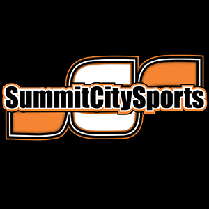 Logo for Summit City Sports featuring stylized letters and bold colors.