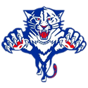 Fierce blue and white wildcat logo with red accents.
