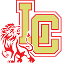 Logo with a lion and the letters LC in red and yellow.