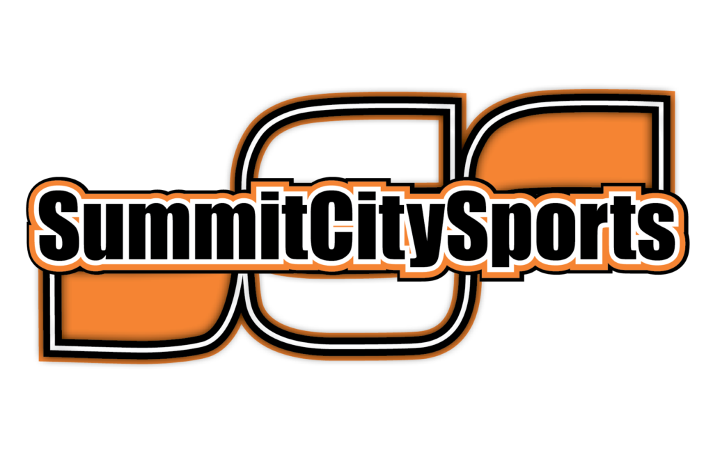 Logo with stylized letters and text SummitCitySports.