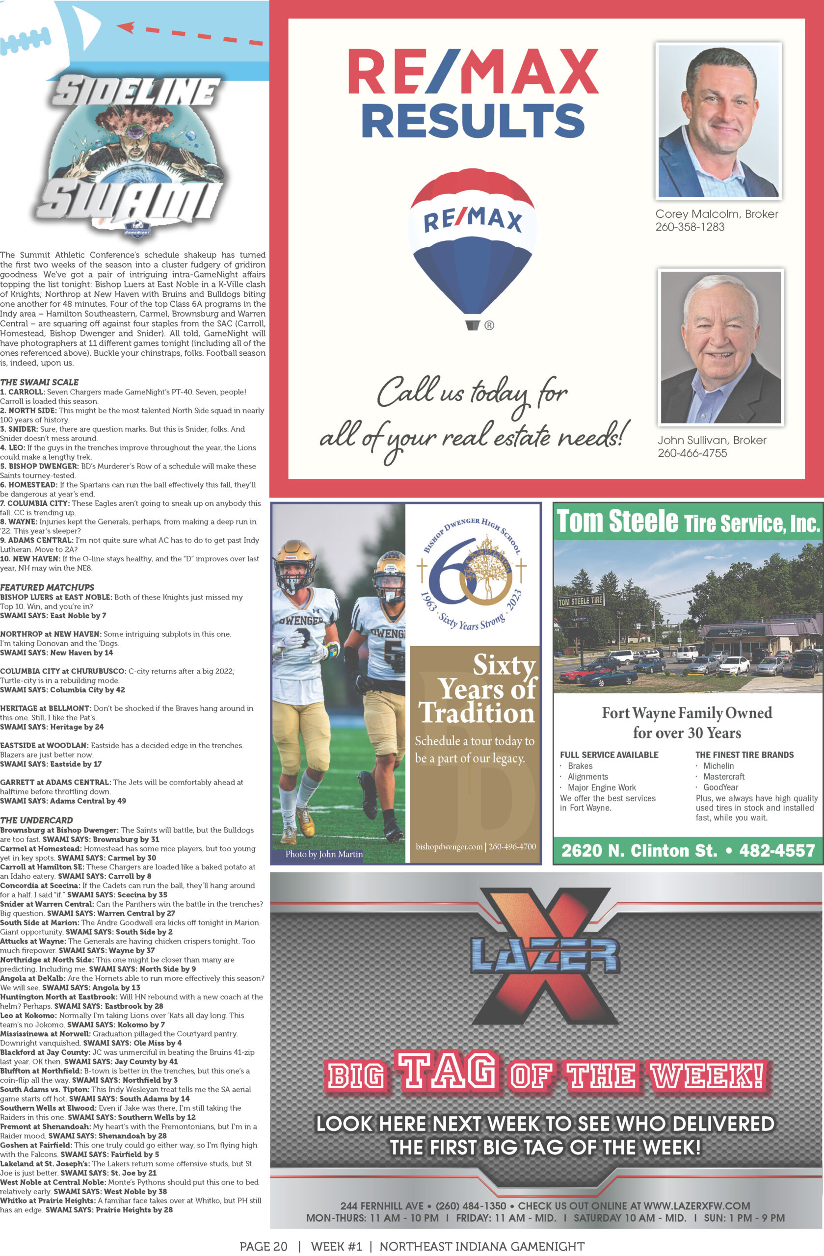 A community newsletter page featuring local ads and announcements.