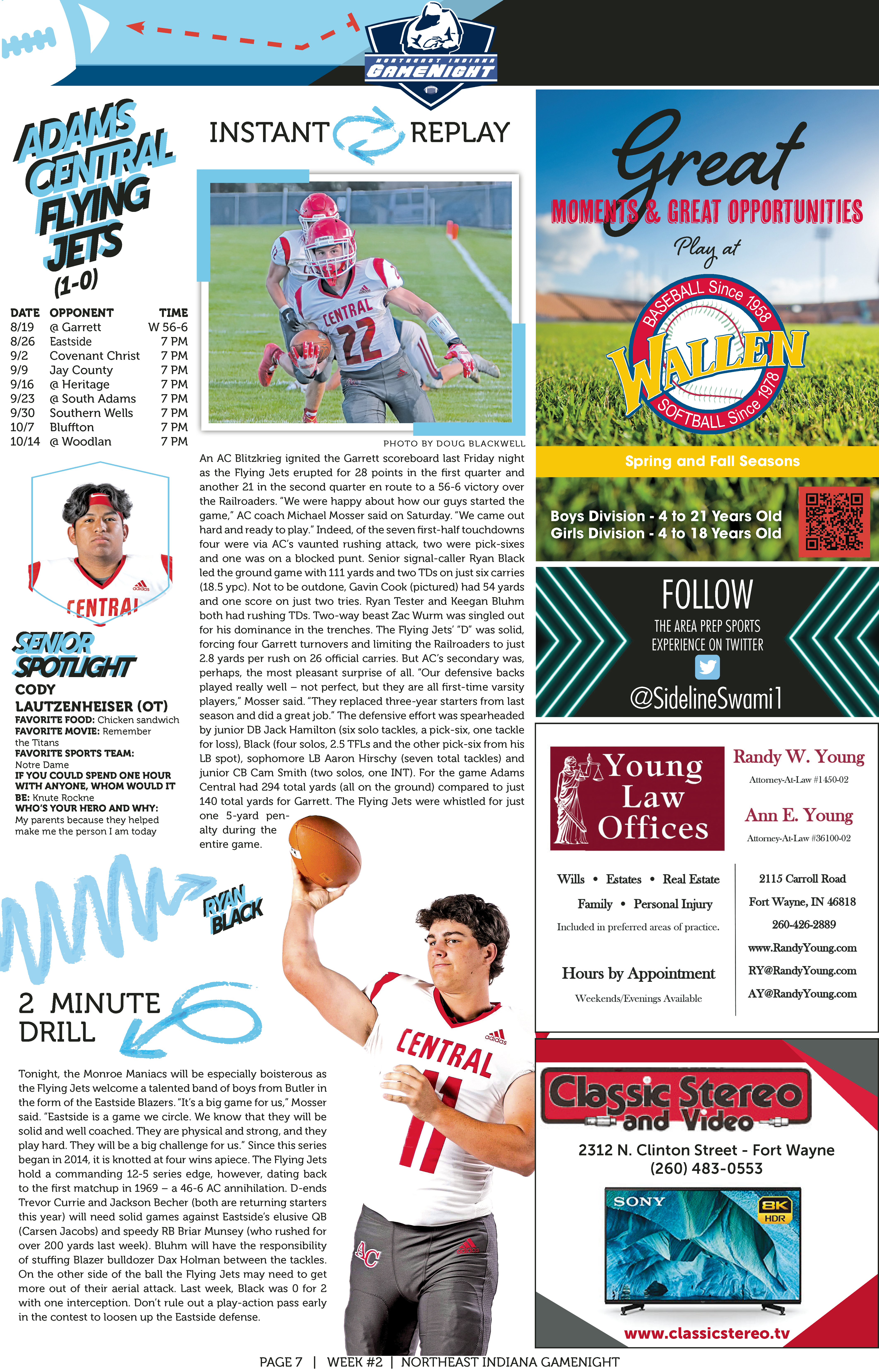 High school basketball player in action, with profile and achievements highlighted.