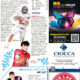 Magazine page featuring sports profiles and a colorful butterfly advertisement.