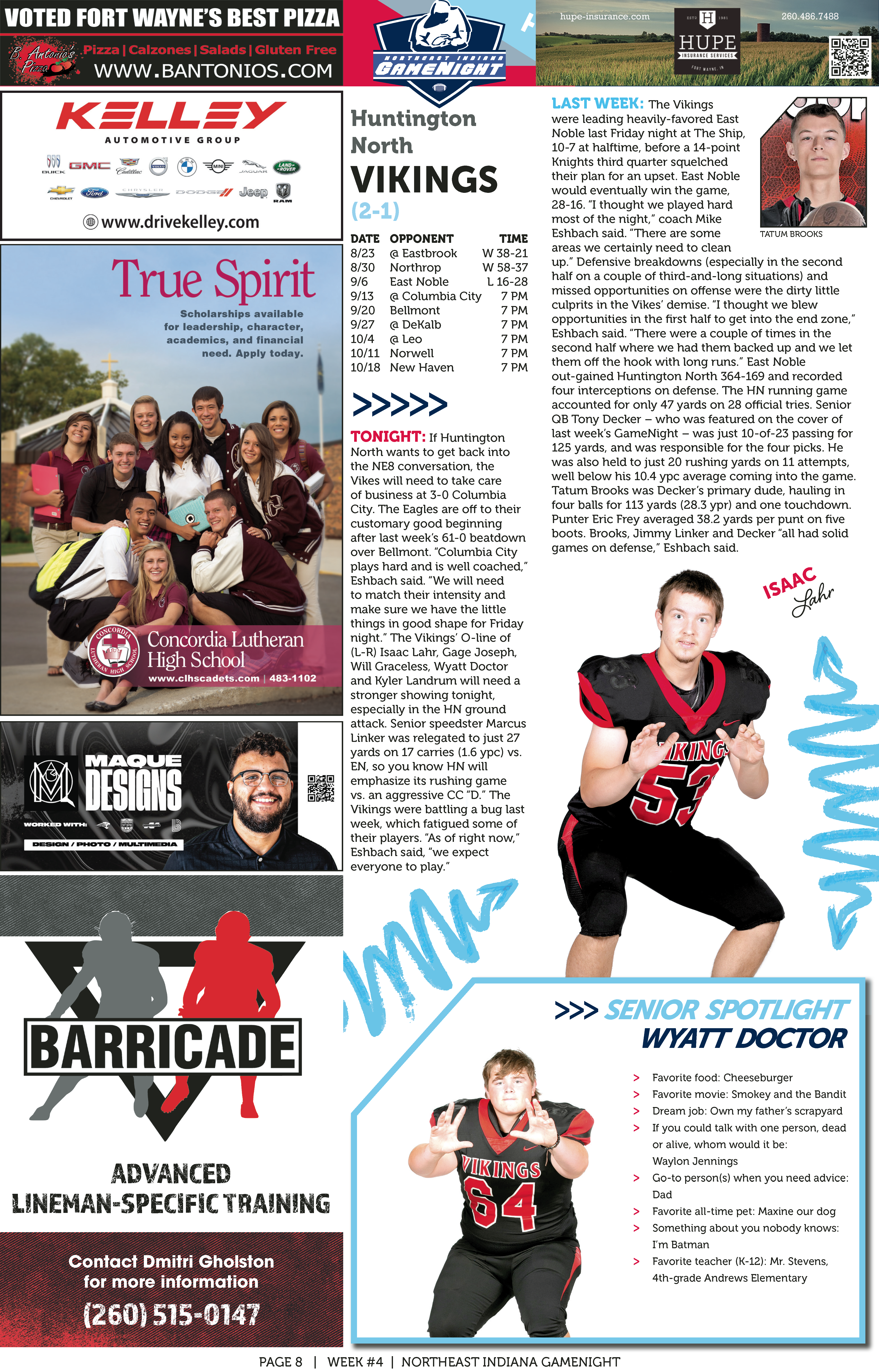 Collage of entertainment ads and a feature article about acting challenges.