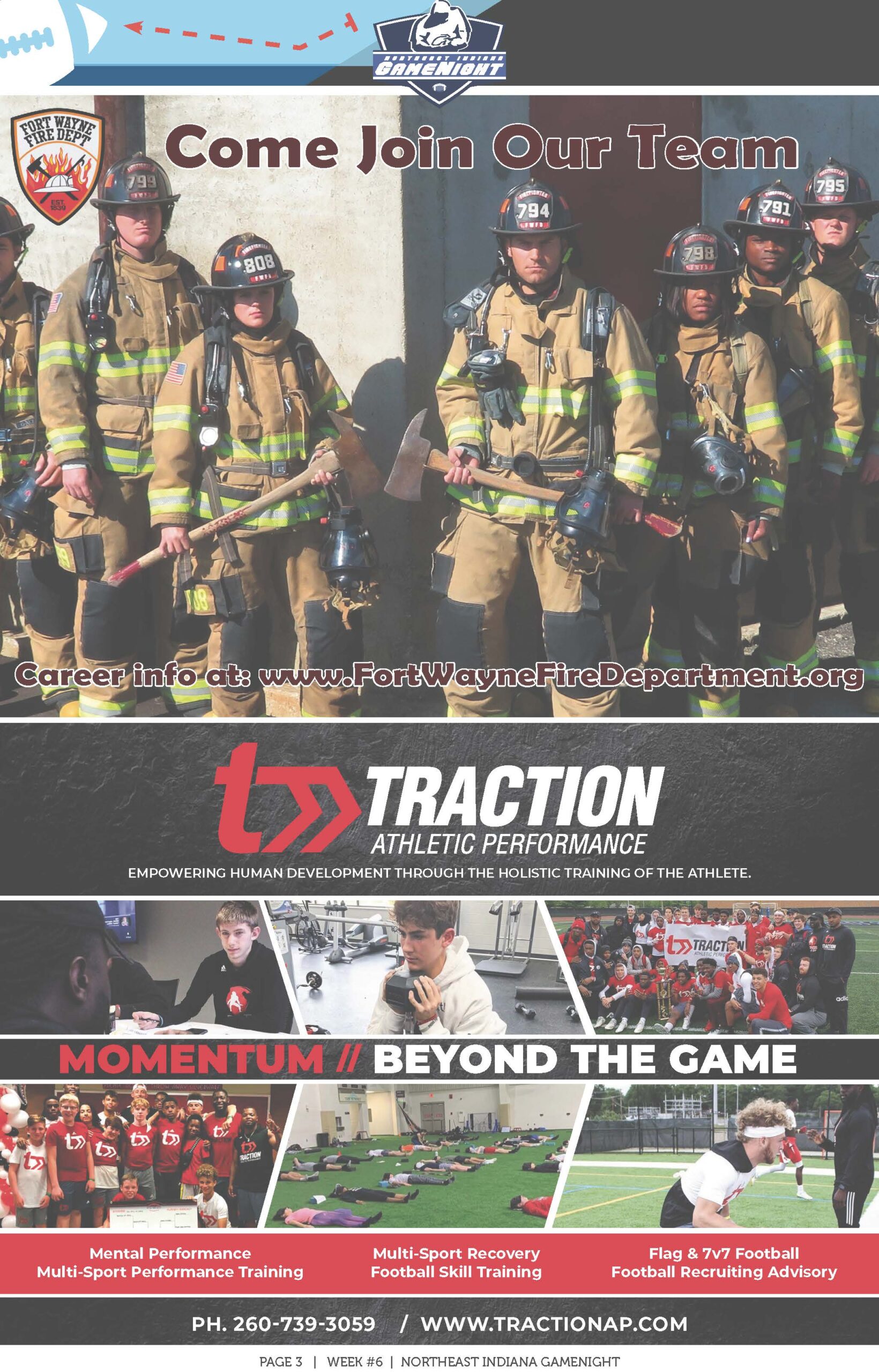 Firefighters in full gear preparing for action with heavy equipment.