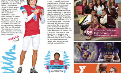 Jacob Daniel, a 2020 Senior Spotlight, poses in a sports jersey with playful expressions.