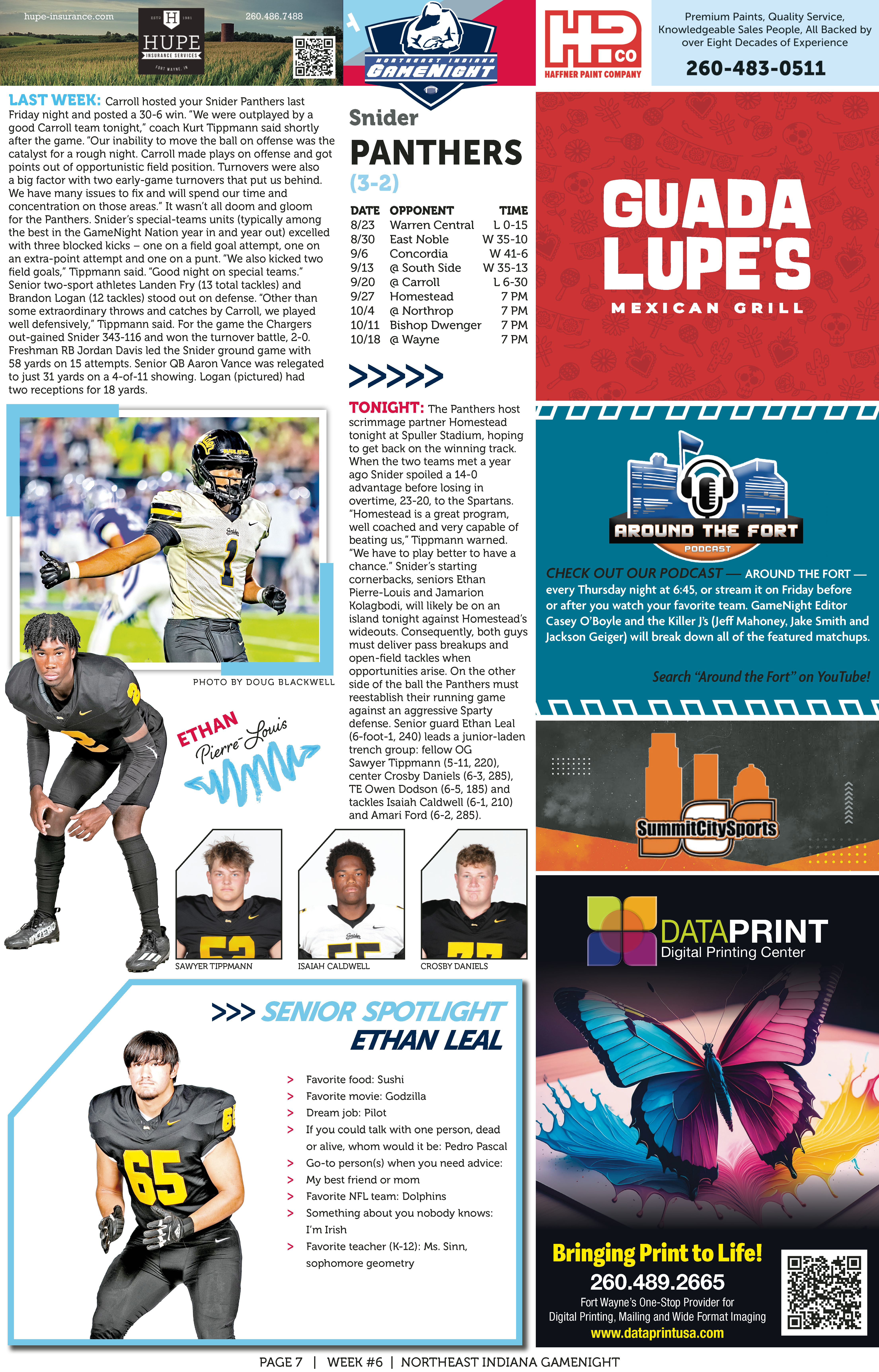 Sports-themed magazine page with football players and coaching content.