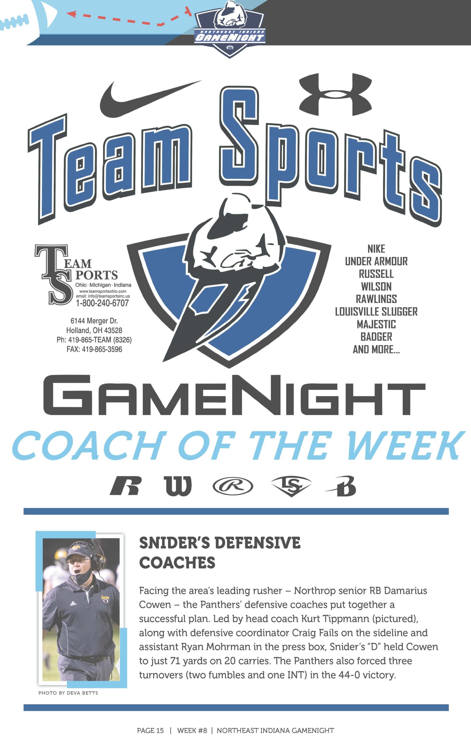 GameNight Team Sports Coach of the Week award for 2022-2023 season.