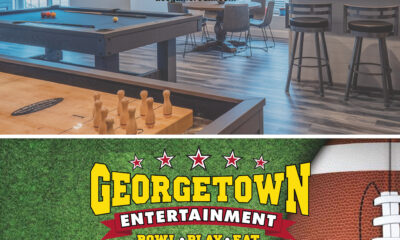 Georgetown Entertainment offers pool, darts, and shuffleboard for all ages.